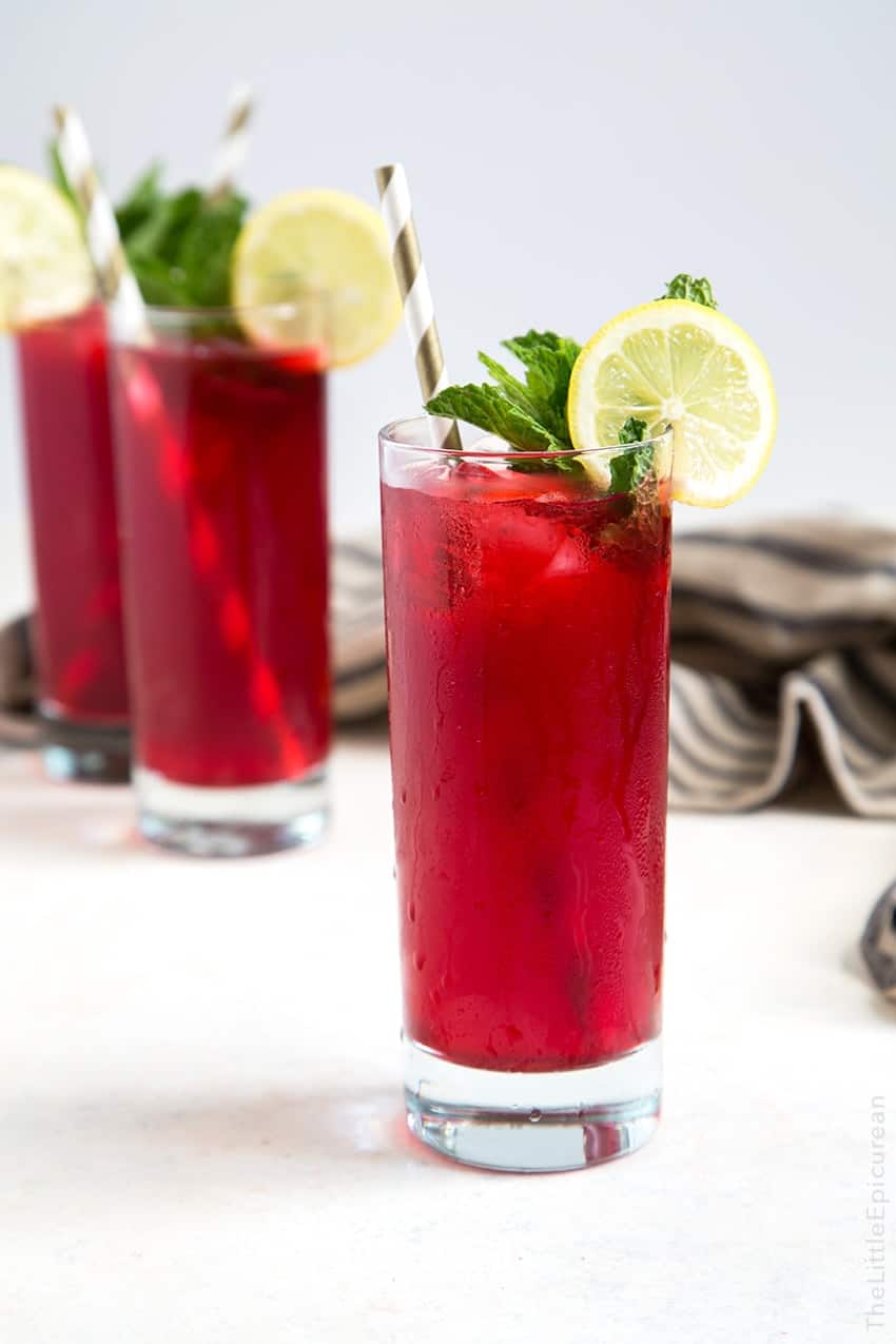 Trà chanh Hibiscus - giã từ ngày hè nóng bức 8 Mint Hibiscus Lemonade- The Little Epicurean
