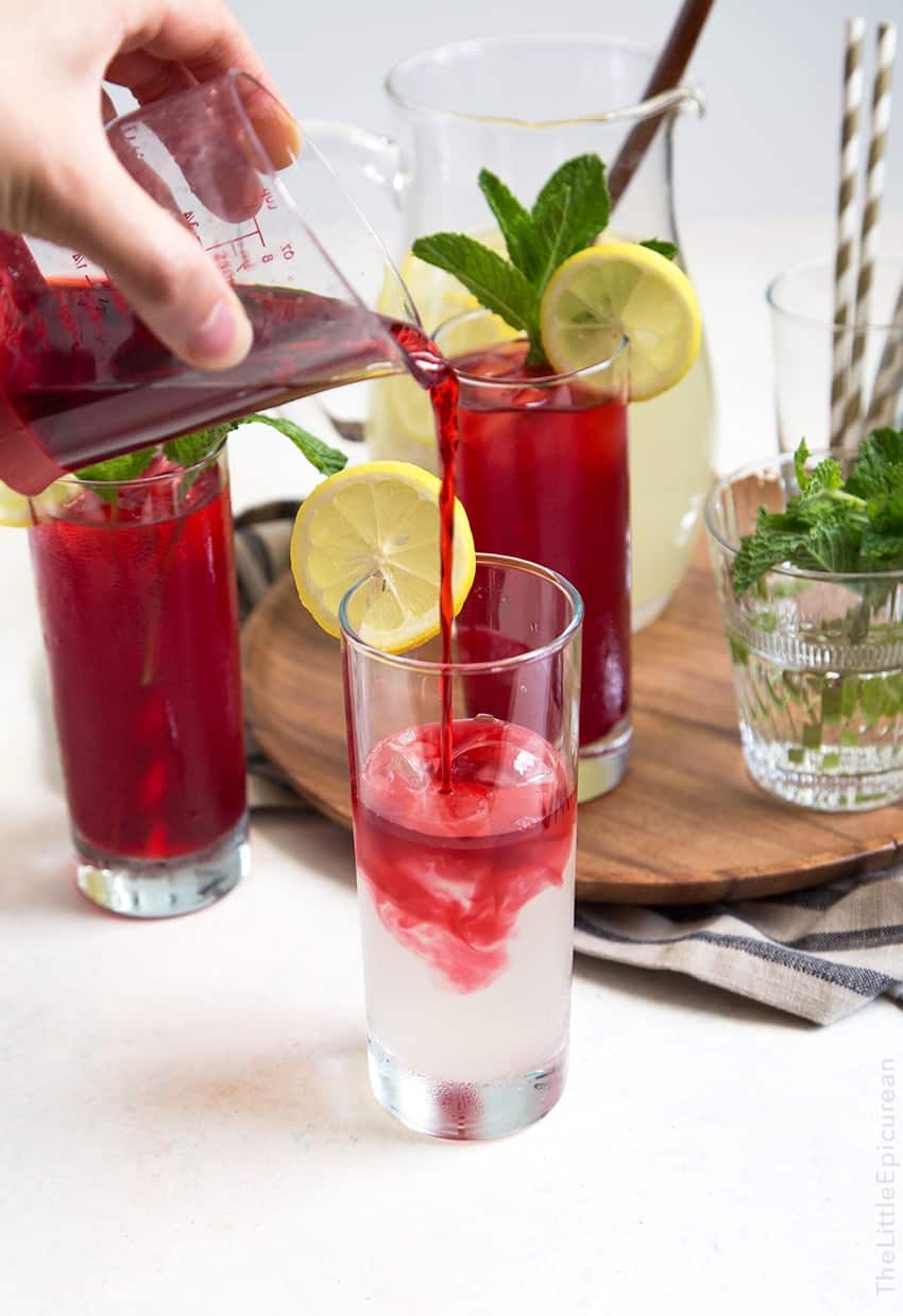 Mint Hibiscus Lemonade