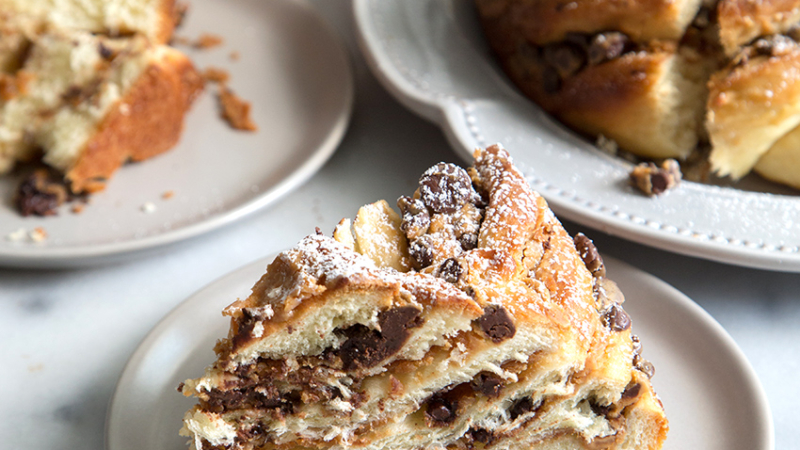 Peanut Butter Chocolate Chip Twisted Swirl Bread