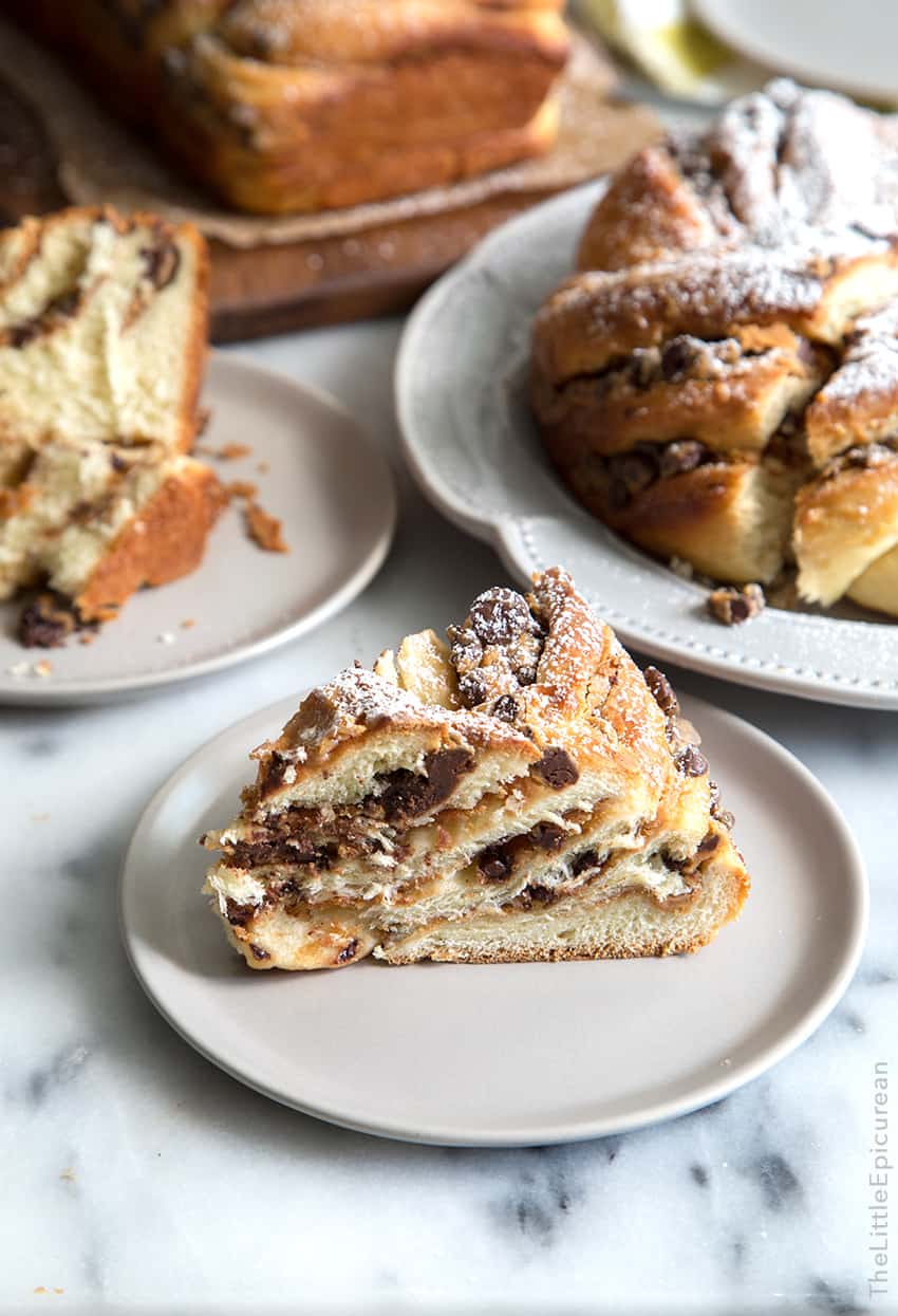 Peanut Butter Chocolate Chip Twisted Swirl Bread