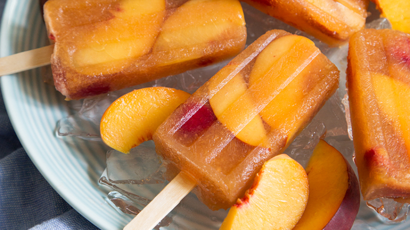 Raspberry Peach Sangria Popsicles