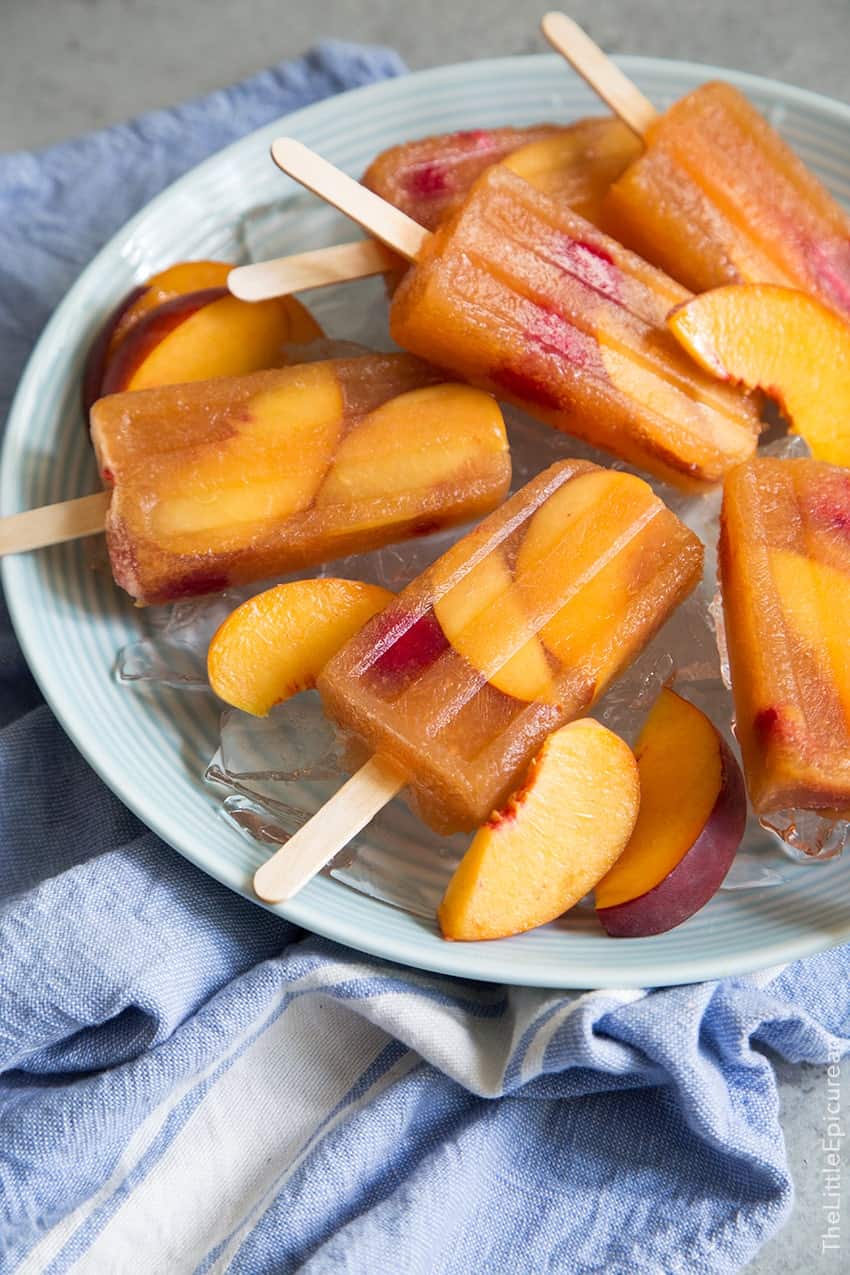 Raspberry Peach Sangria Popsicles