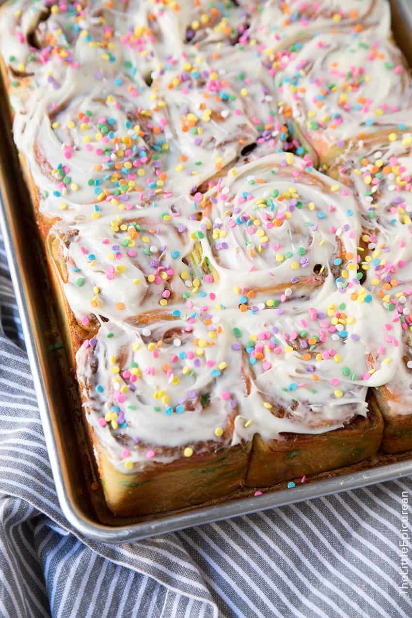 Birthday Funfetti Cinnamon Rolls