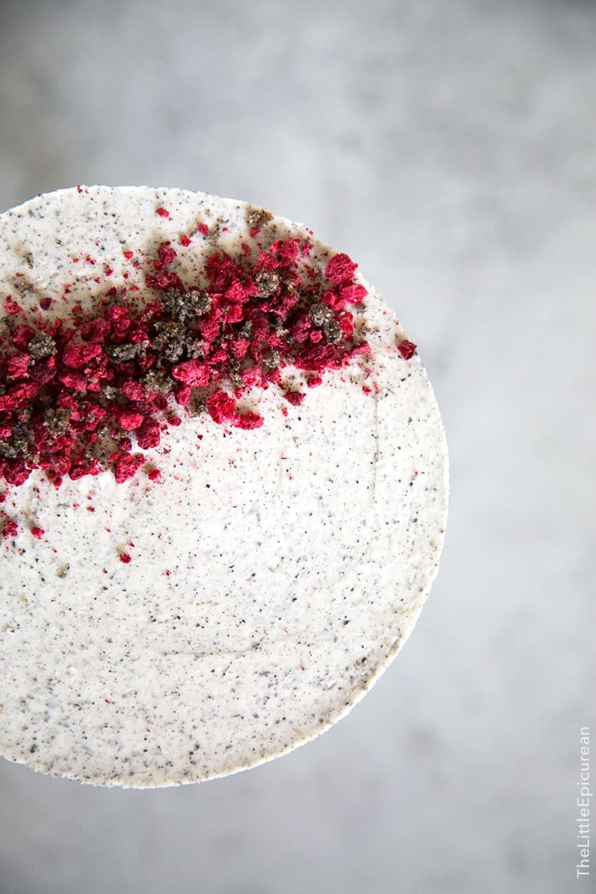 Raspberry Black Sesame Cake 