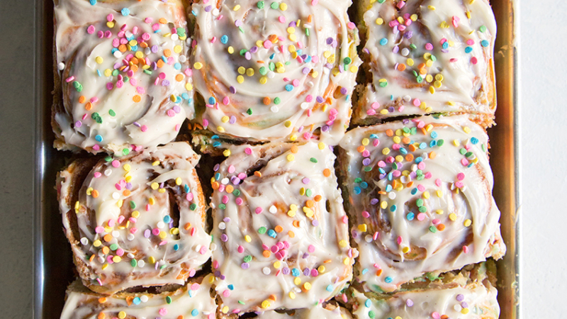 Birthday Funfetti Cinnamon Rolls