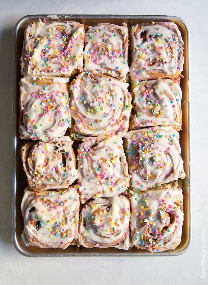 Birthday Funfetti Cinnamon Rolls