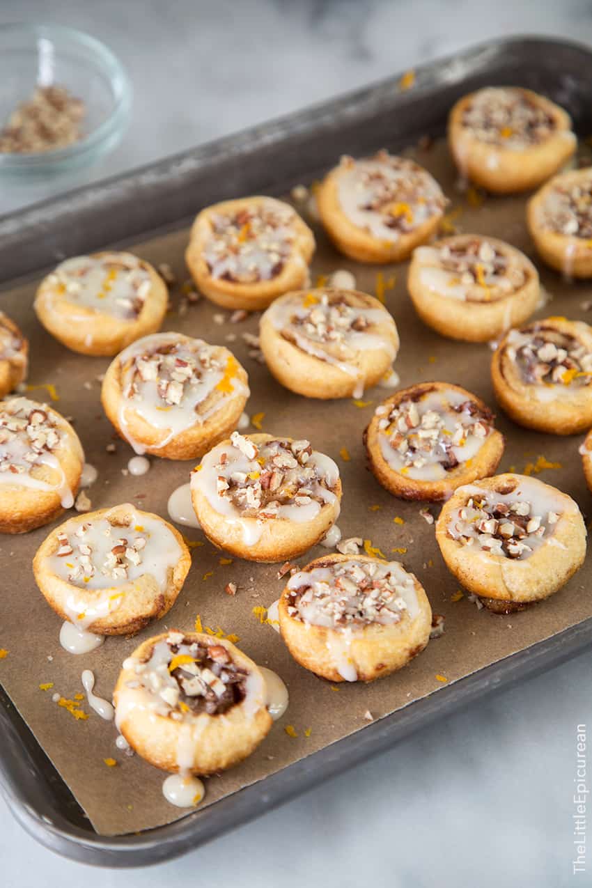 Honey Orange Pecan Mini Rolls