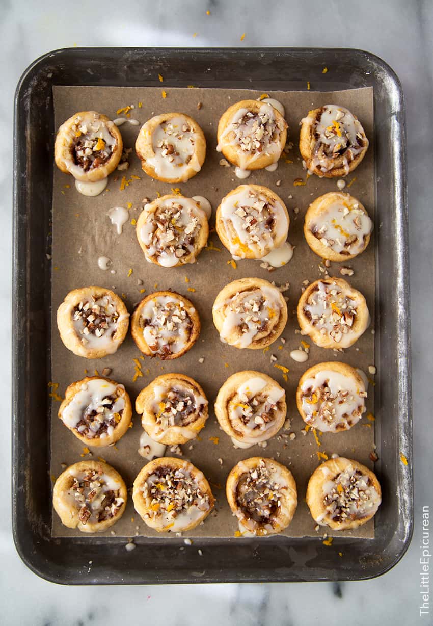 Honey Orange Pecan Mini Rolls