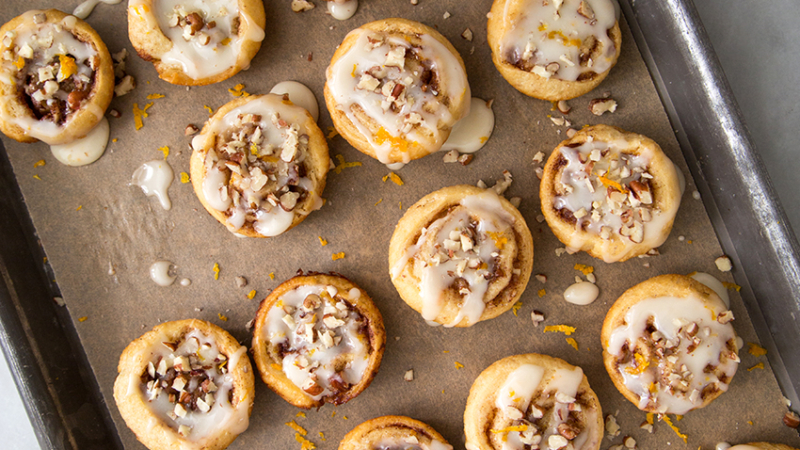 Honey Orange Pecan Mini Rolls