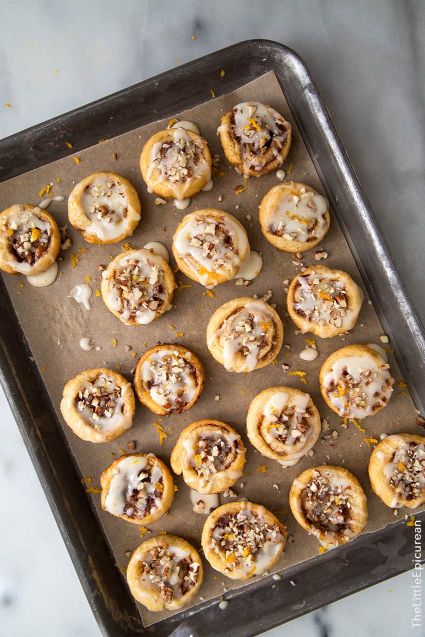 Honey Orange Pecan Mini Rolls