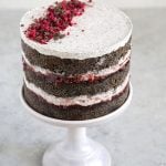 Raspberry Black Sesame Cake