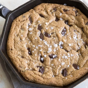 Peanut Butter Chocolate Chunk Skillet Cookie