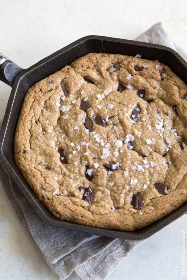Peanut Butter Chocolate Chunk Skillet Cookie
