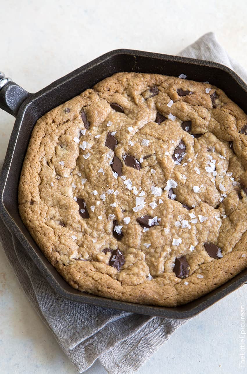 Peanut Butter Chocolate Chunk Skillet Cookie