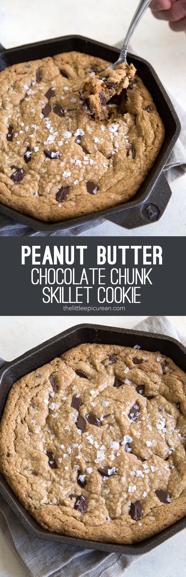 Peanut Butter Chocolate Chunk Skillet Cookie