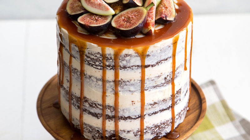 Caramel Fig Chocolate Cake