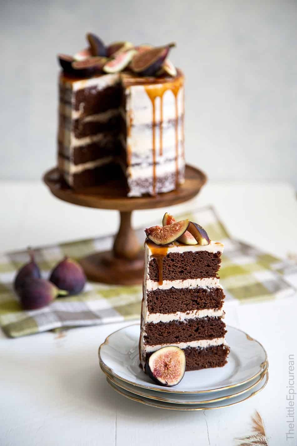 Caramel Fig Chocolate Cake