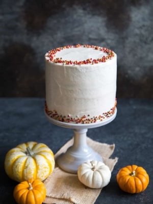 Pumpkin Cake with Cinnamon Maple Buttercream
