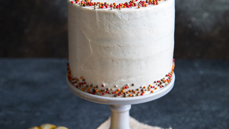 Pumpkin Cake with Cinnamon Maple Buttercream