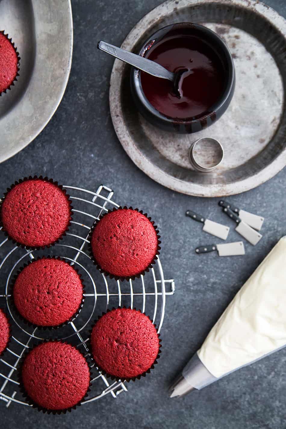 Bloody Red Velvet Cupcakes