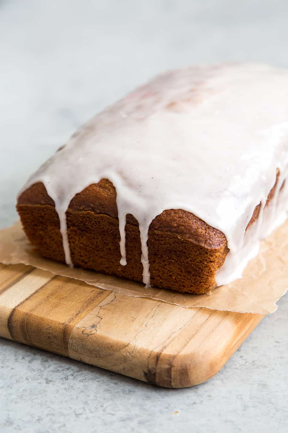 Pumpkin Bread with Eggnog Glaze