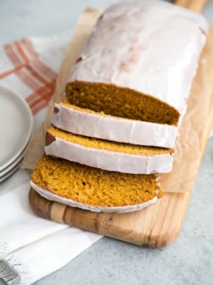 Pumpkin Bread with Eggnog Glaze