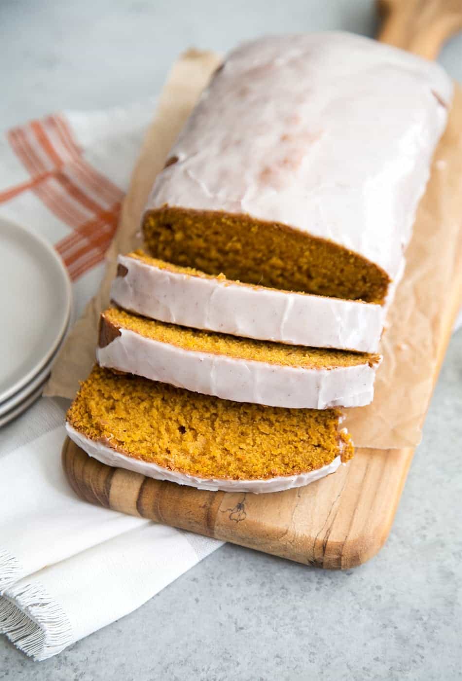 Pumpkin Bread with Eggnog Glaze