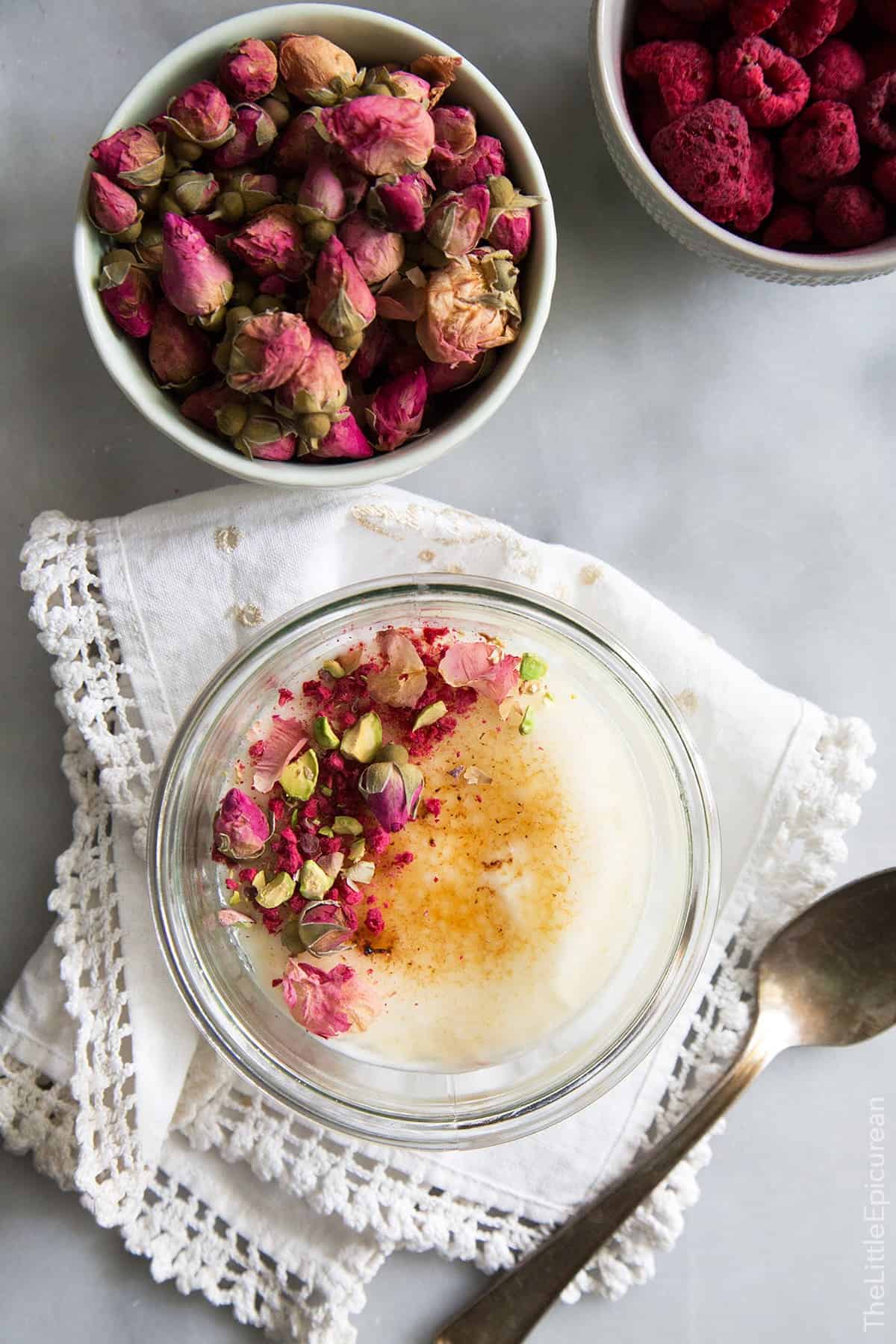 Rose Yogurt Creme Brulee