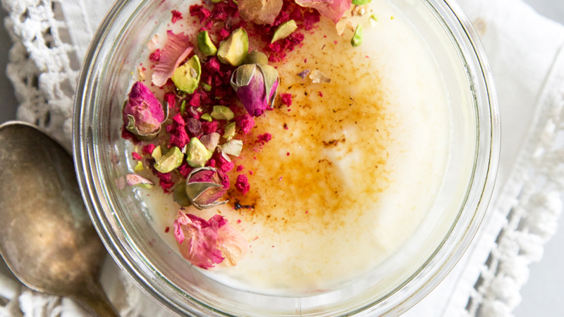 Rose Yogurt Creme Brulee