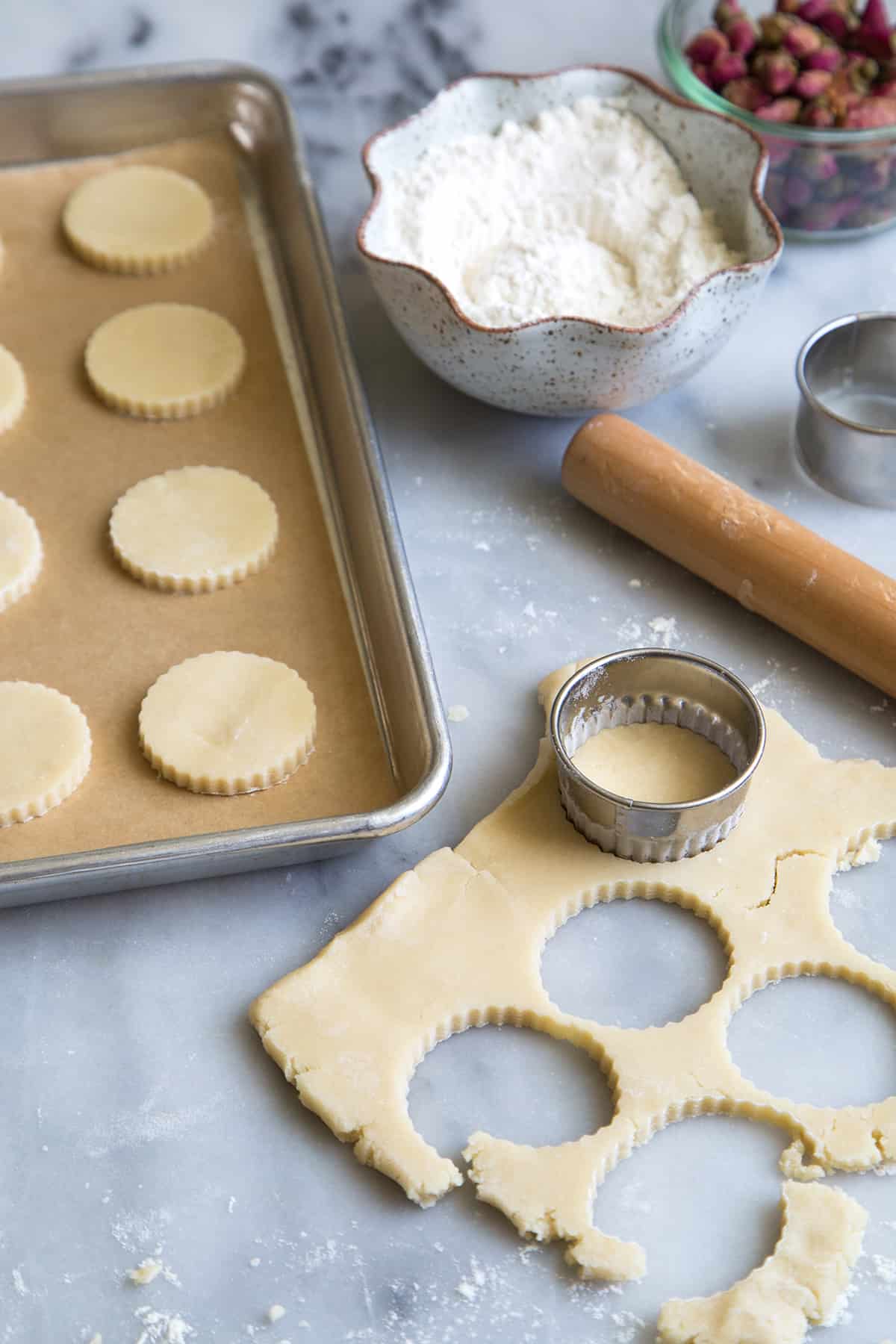 Rose Water Shortbread Cookies