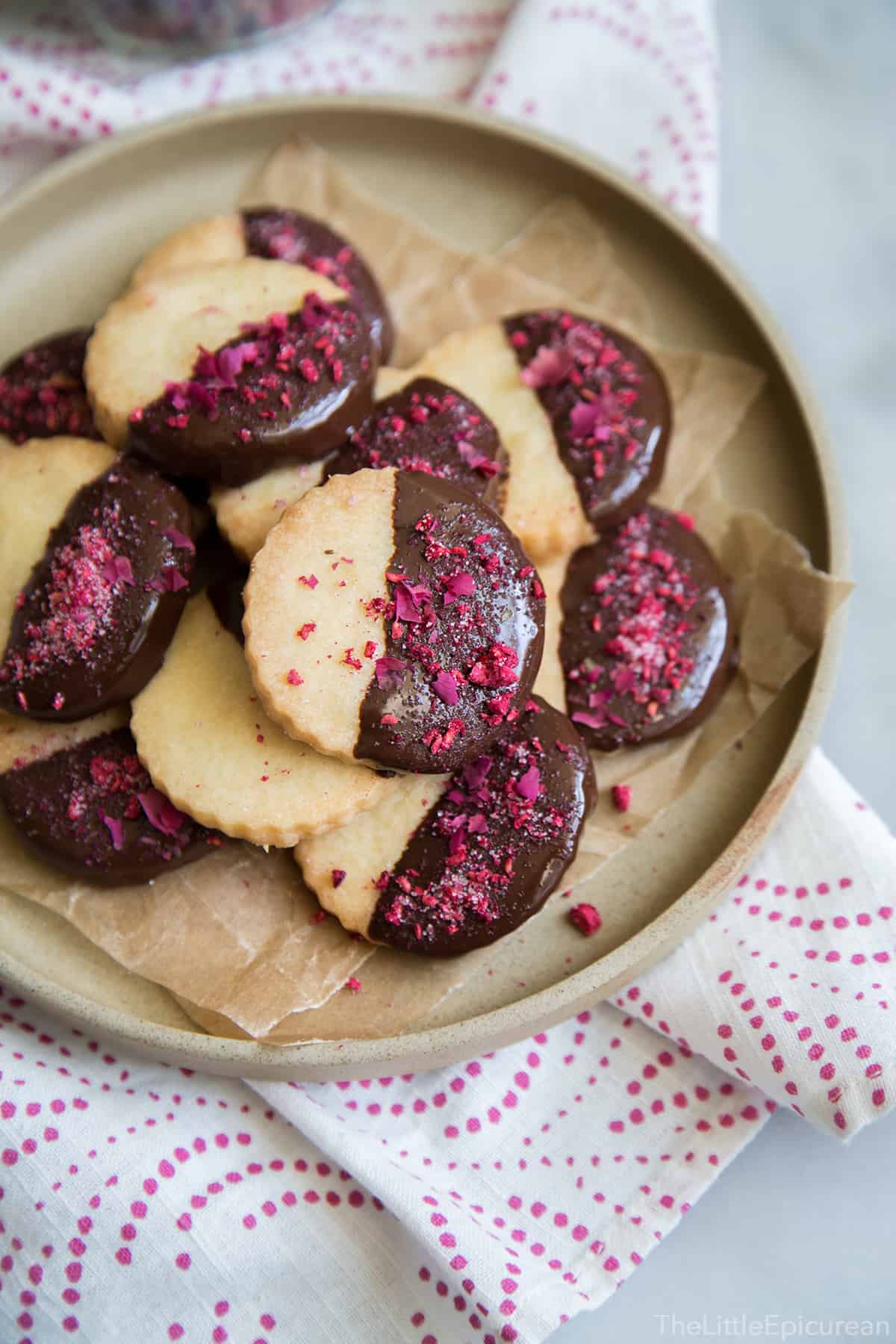 Rose Water Shortbread Cookies