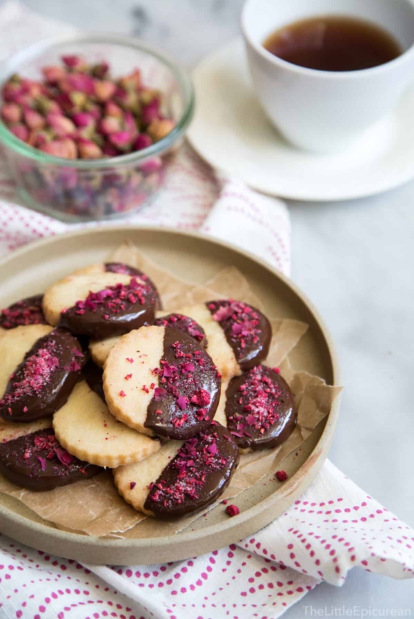 Rose Water Shortbread Cookies