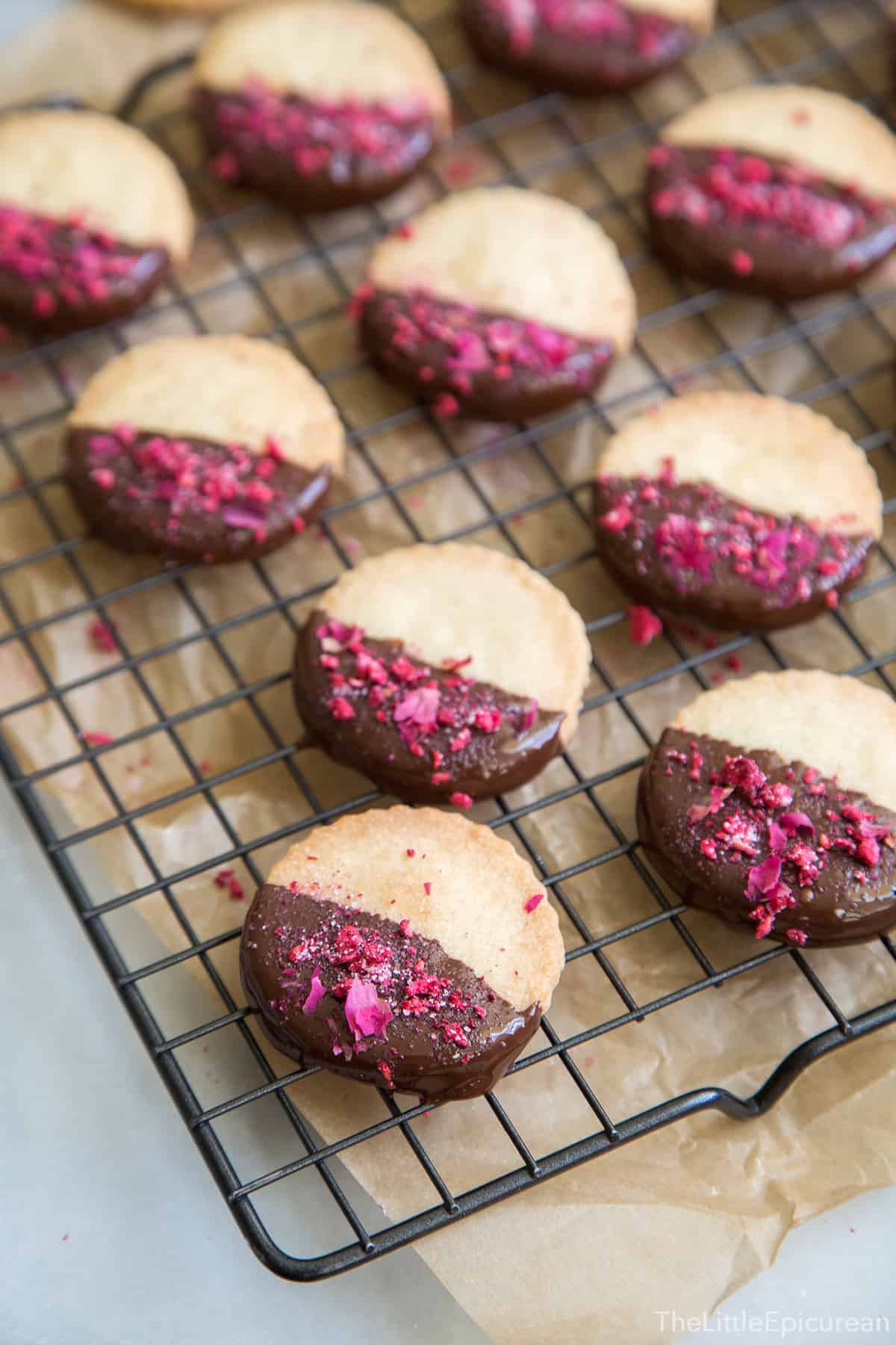 Rose Water Shortbread Cookies