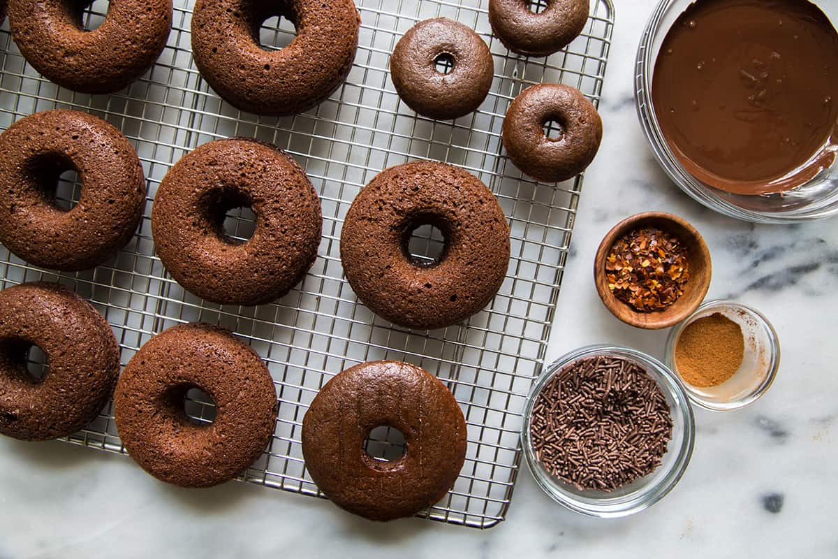 Baked Cayenne Chocolate Donuts