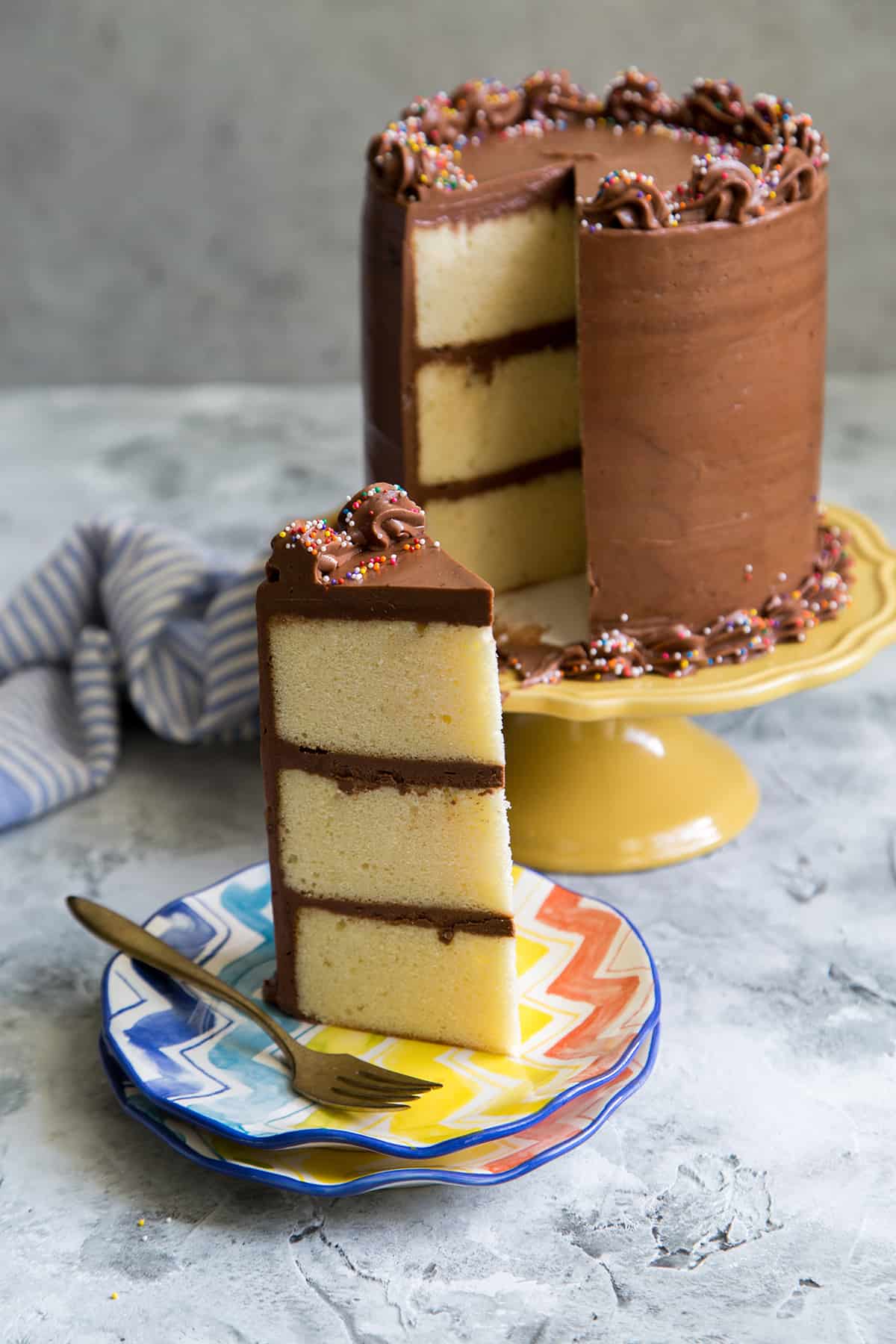 Chocolate Yellow Cake (with chocolate Swiss buttercream ...