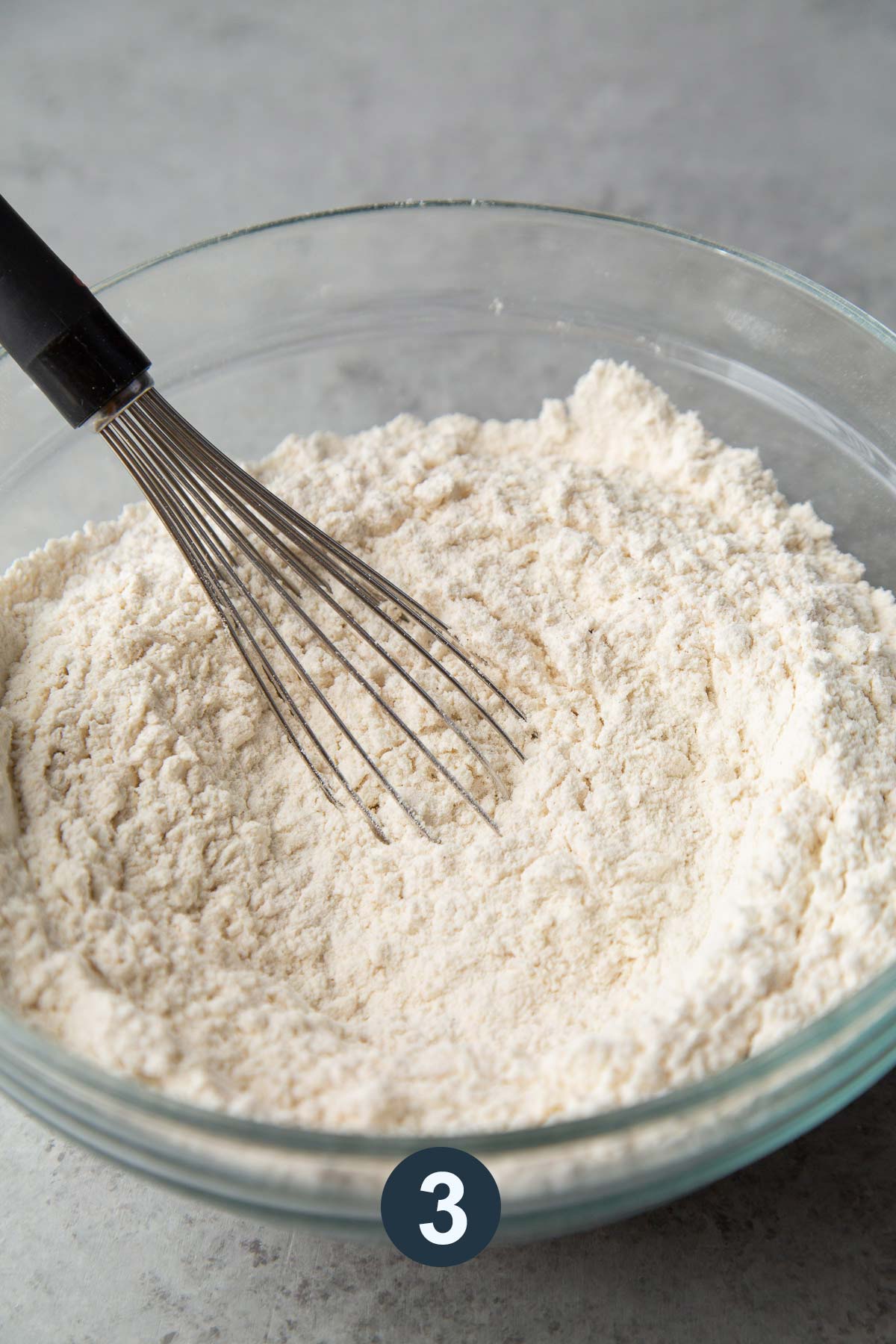 whisk together flour, baking powder, salt, and nutmeg.