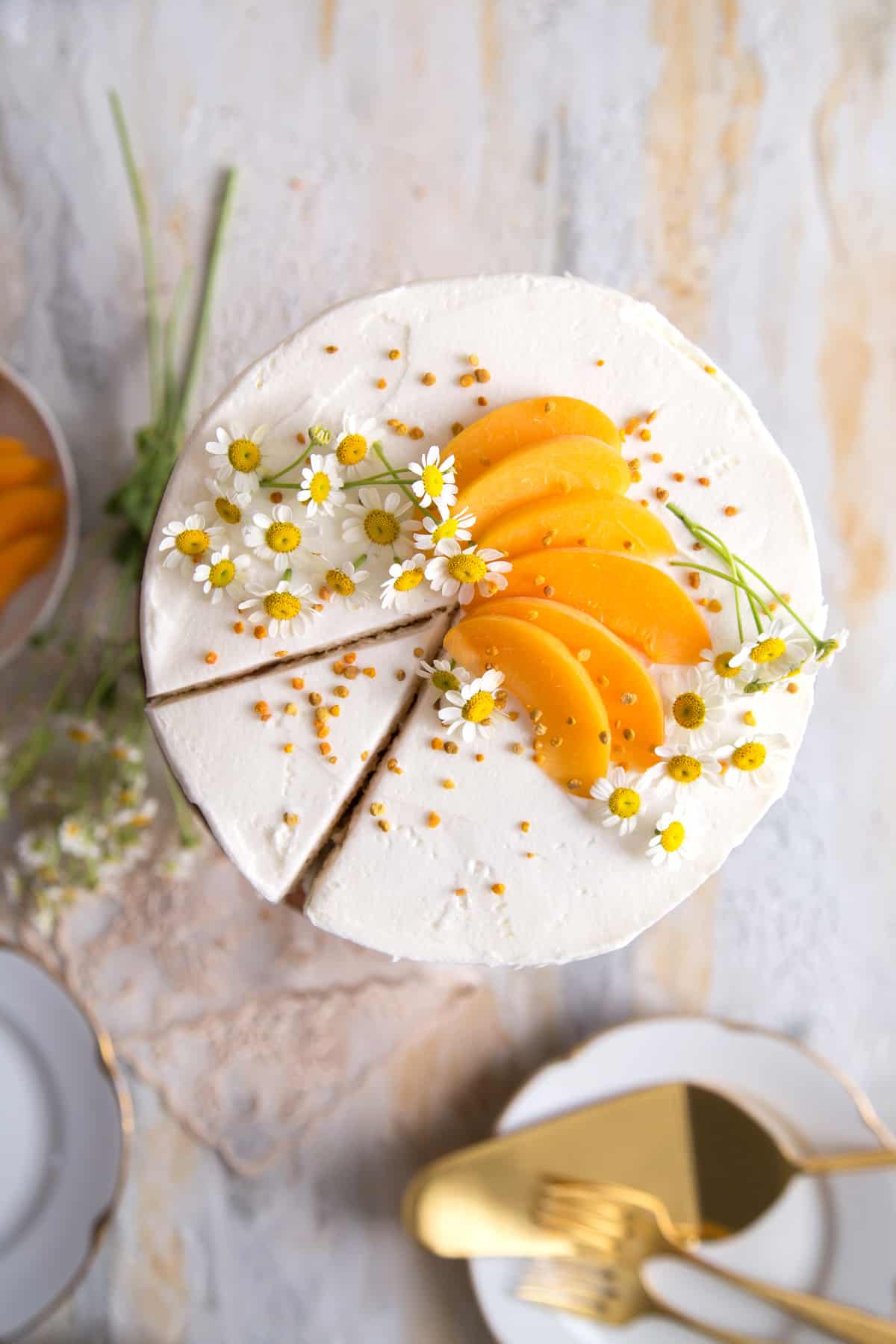 Apricot Chamomile Cake with Bee Pollen