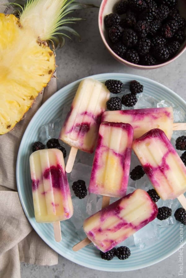 Blackberry Swirl Pineapple Ice Pops