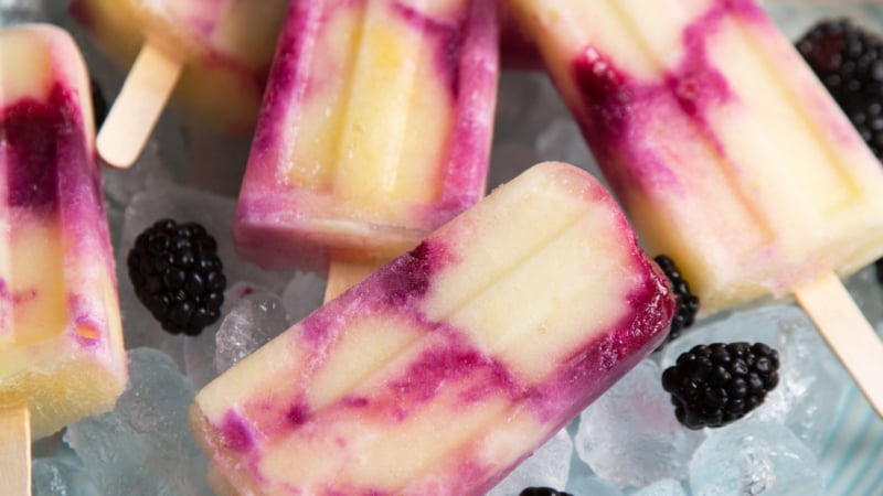 Blackberry Swirl Pineapple Ice Pops