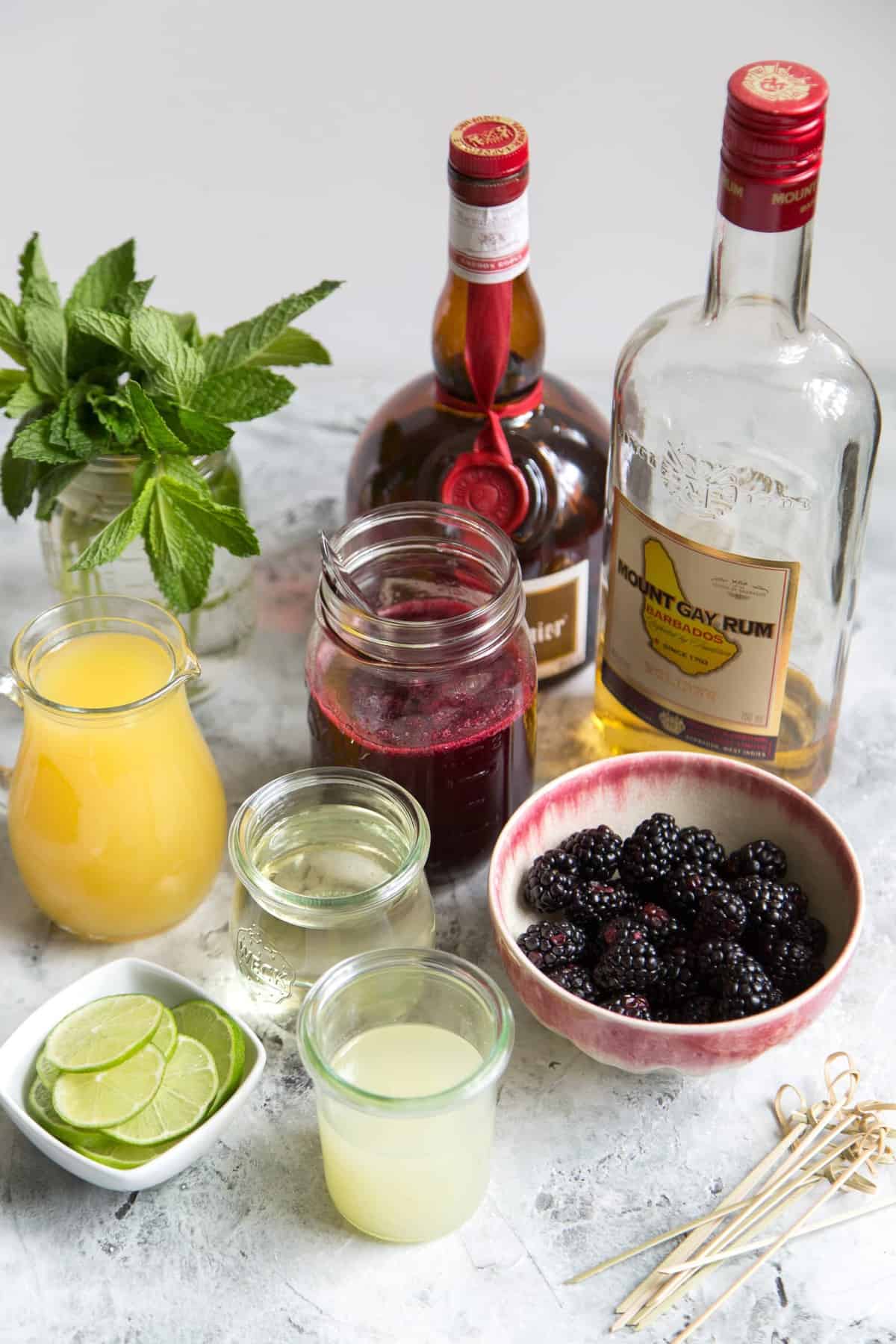 Blackberry Pineapple Rum Cocktail