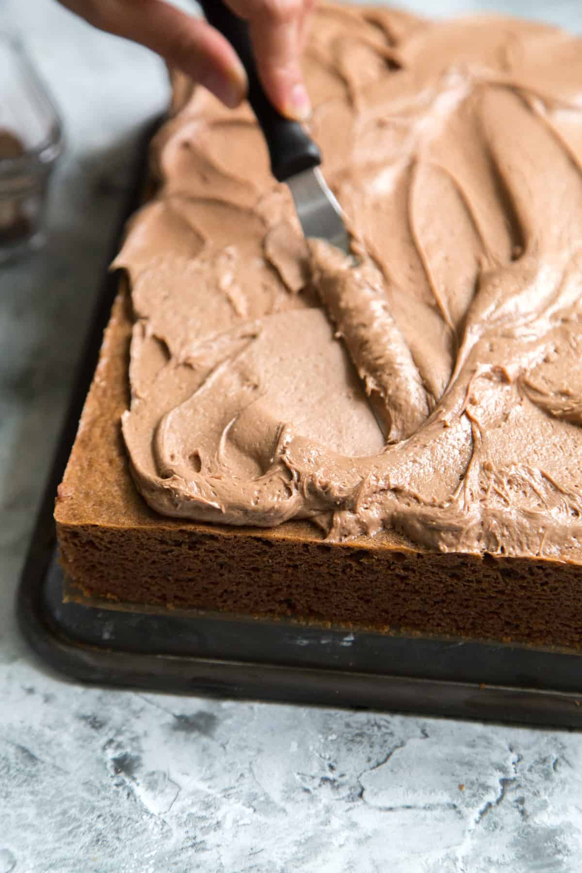 Chocolate Malt Sheet Cake