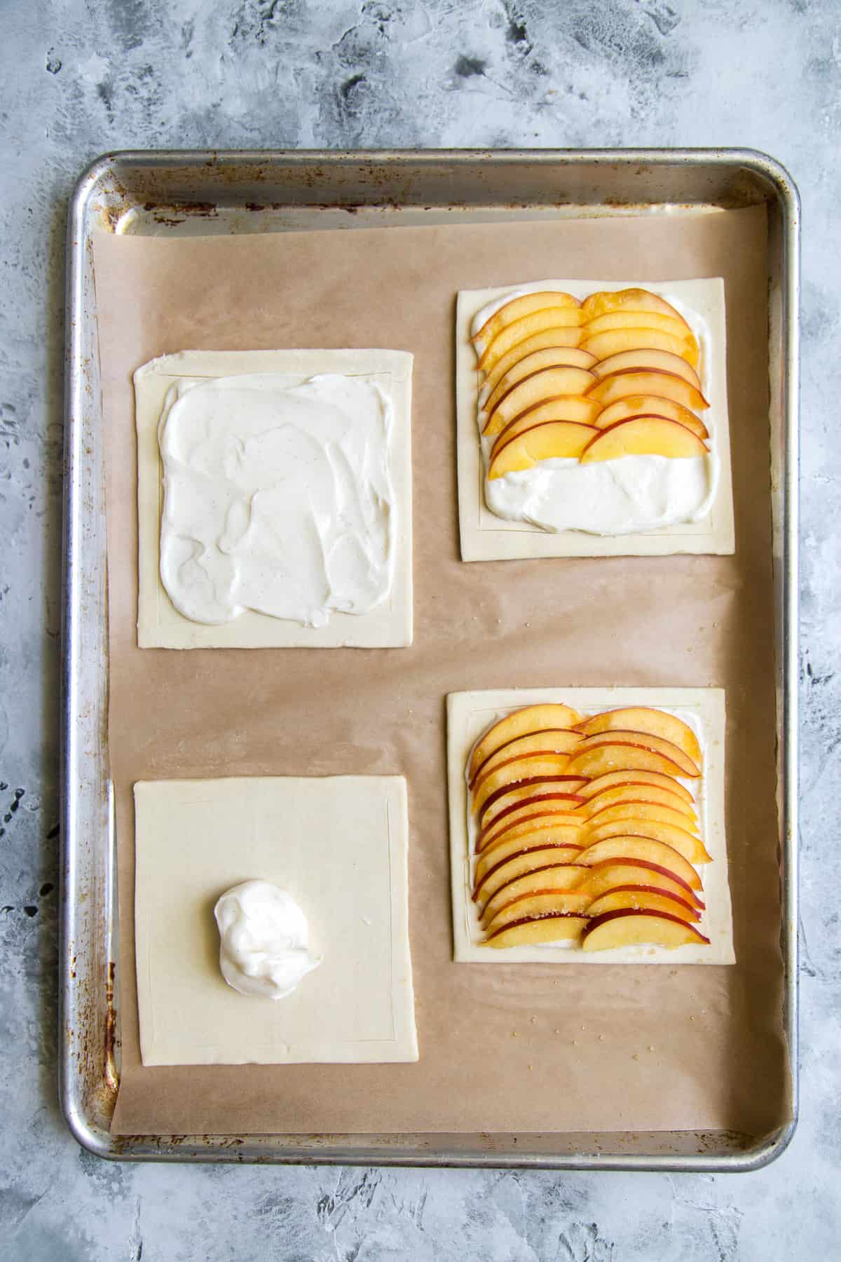 Nectarine Puff Pastry Tart with Vanilla Bean Cream Cheese