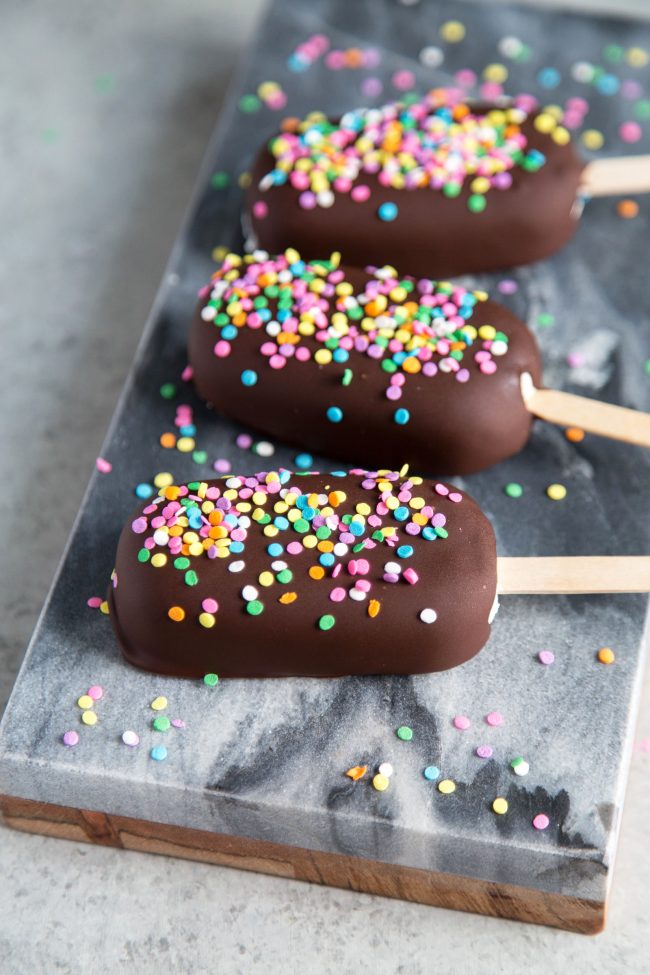 Chocolate Dipped Funfetti Ice Cream Bars The Little Epicurean