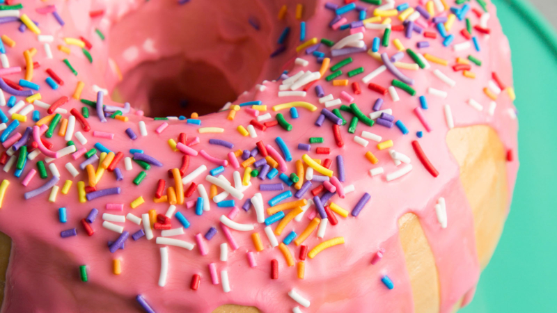 Giant Donut Cake with Sprinkles