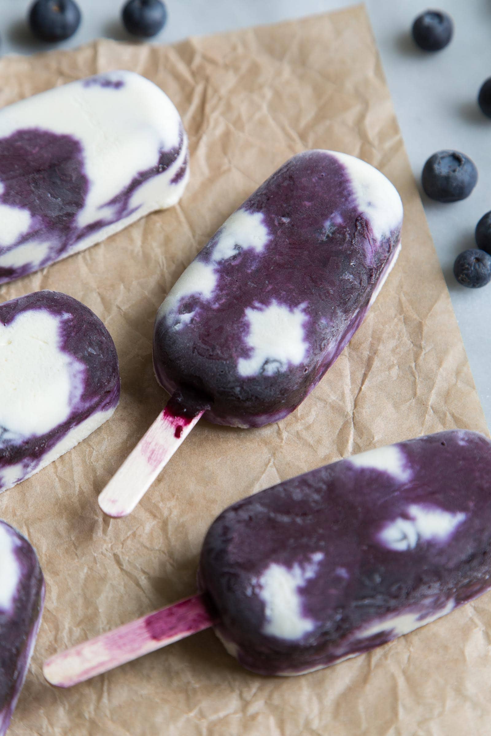 White Chocolate Blueberry Ice Cream Bars