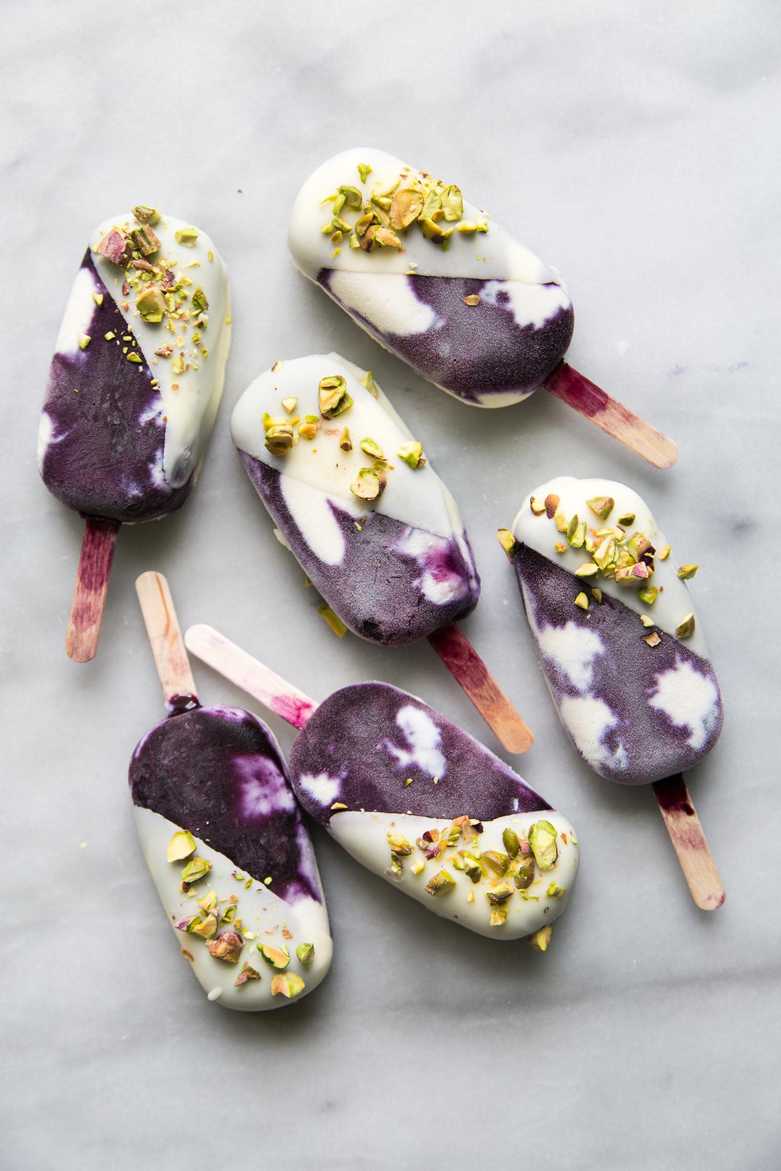 White Chocolate Blueberry Ice Cream Bars