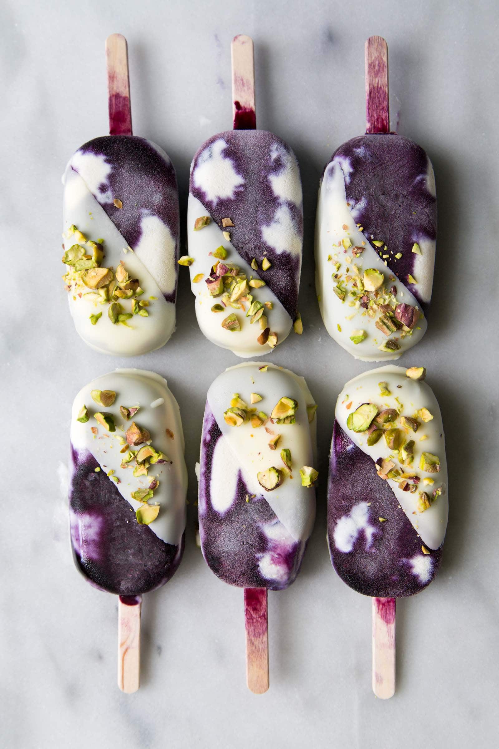 White Chocolate Blueberry Ice Cream Bars