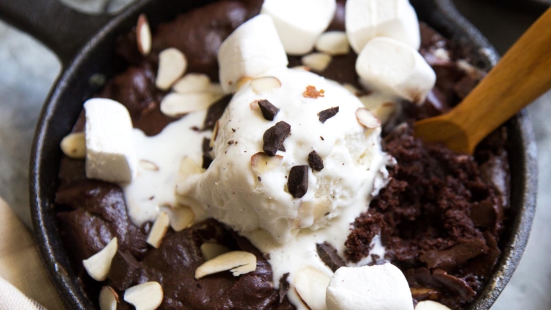 Skillet Rocky Road Brownie