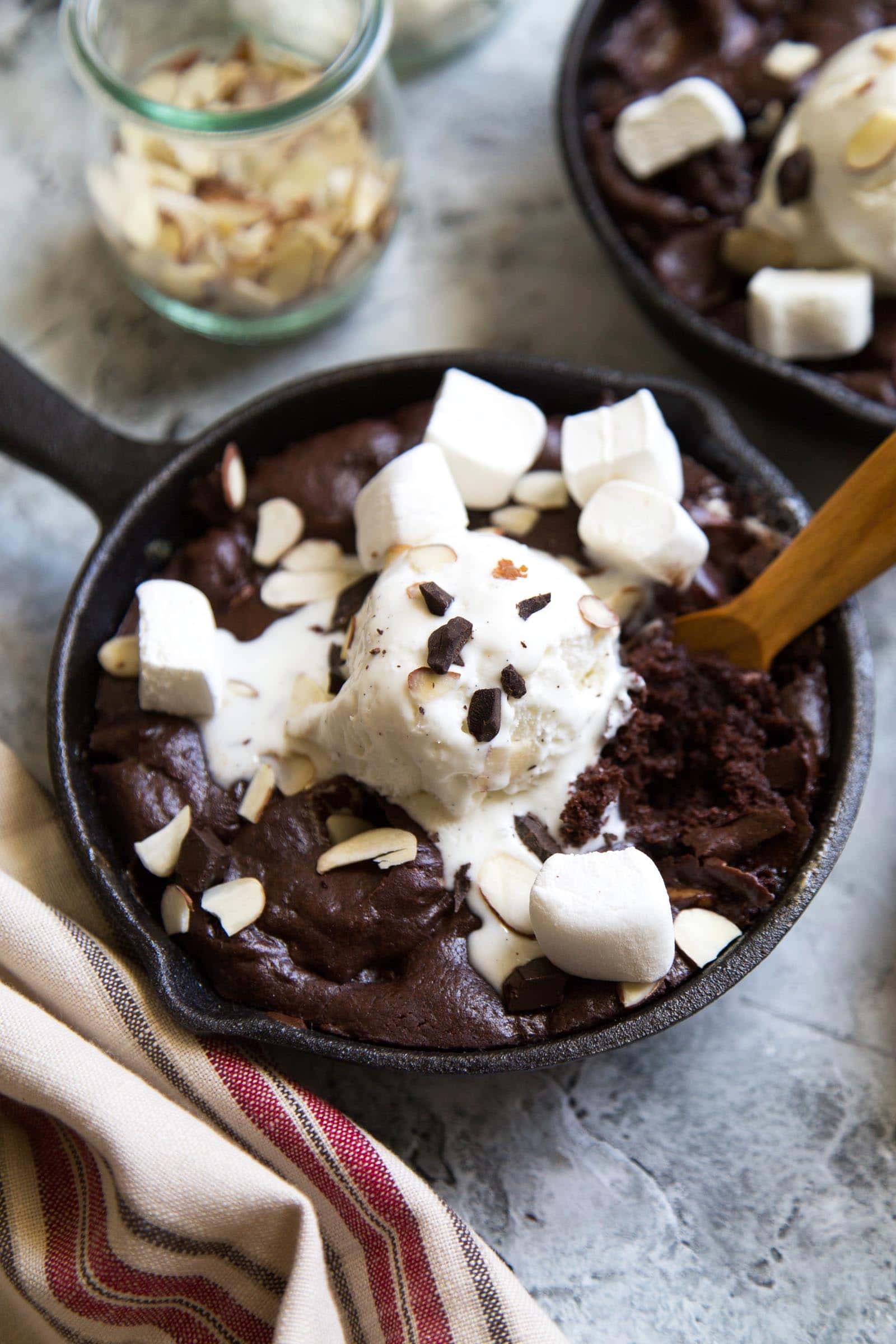 Skillet Rocky Road Brownie