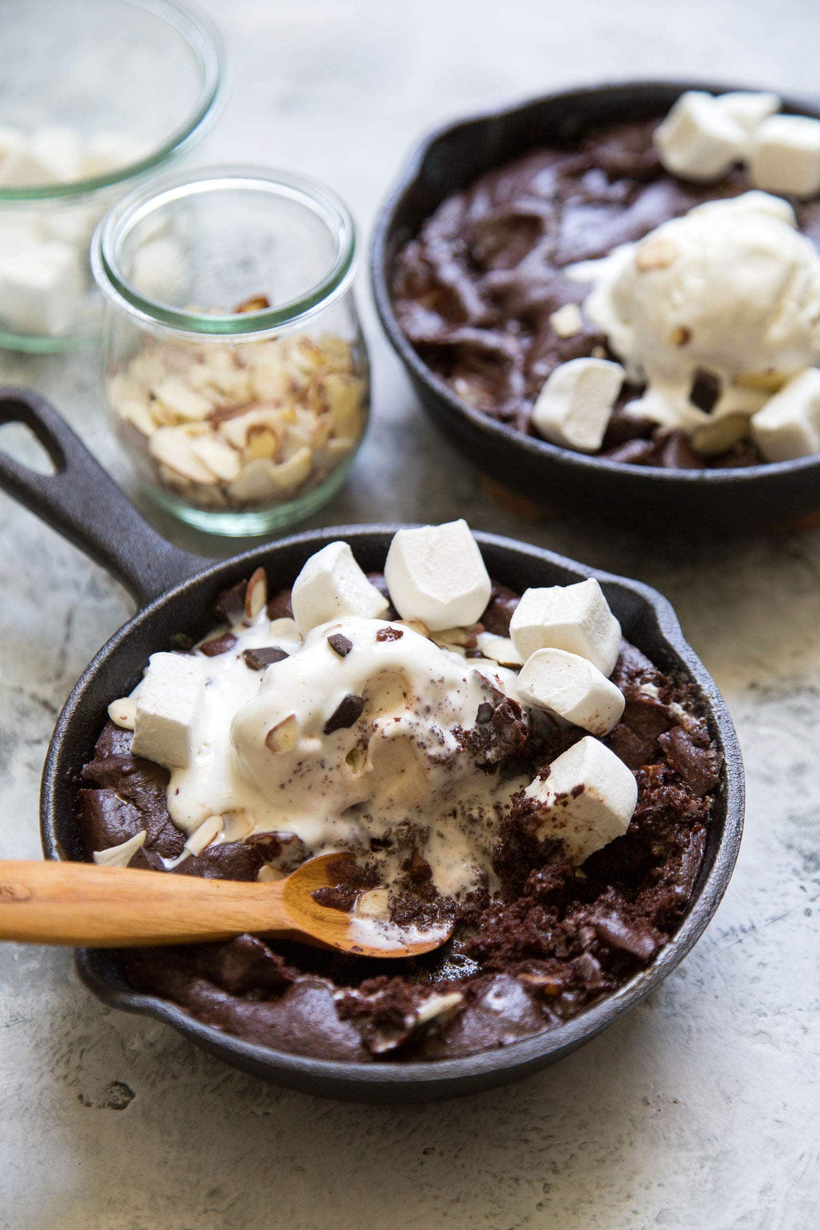 Skillet Rocky Road Brownies